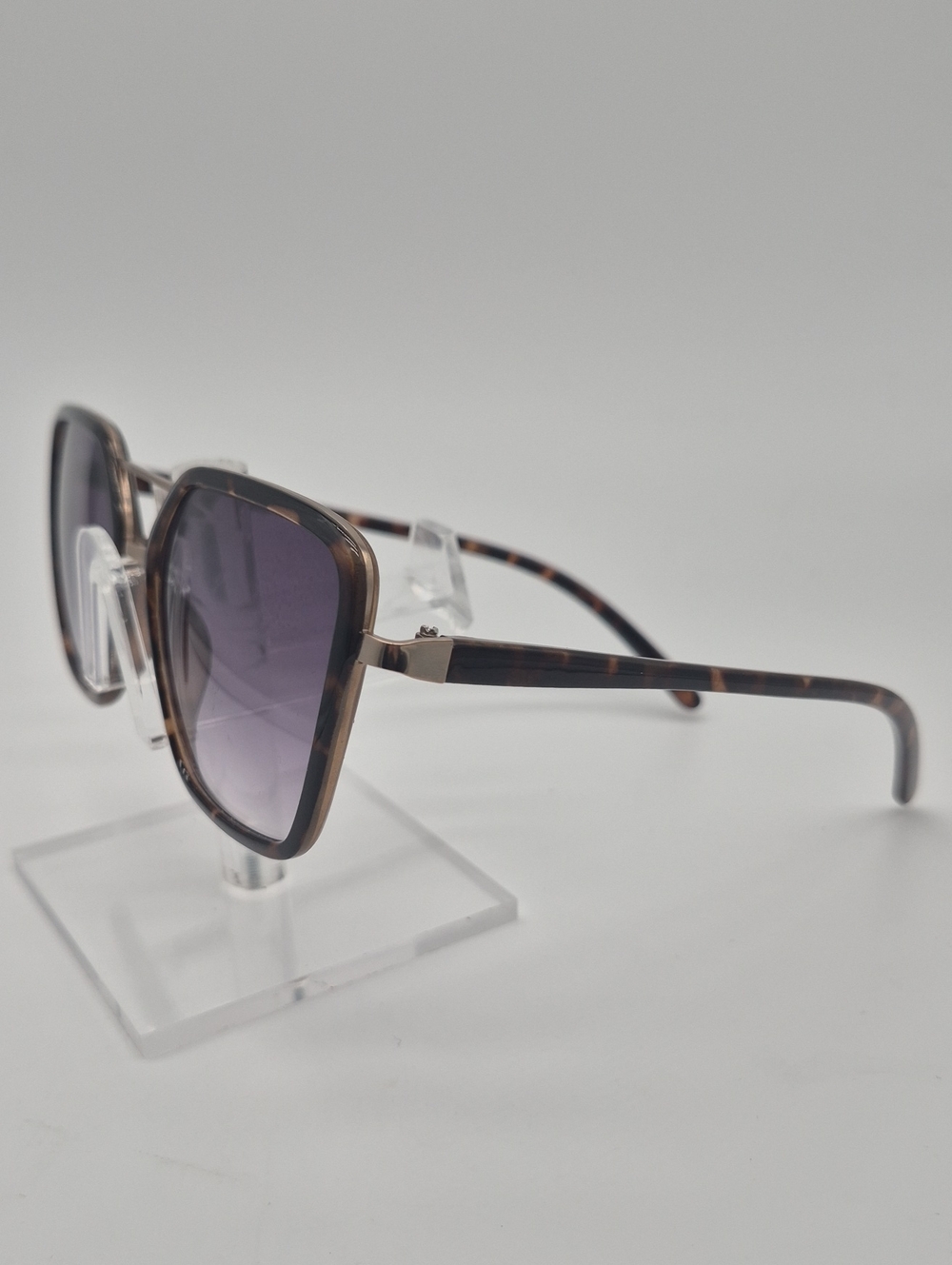French Connection Tortoiseshell Frame Sunglasses with Gradient Gray Lenses